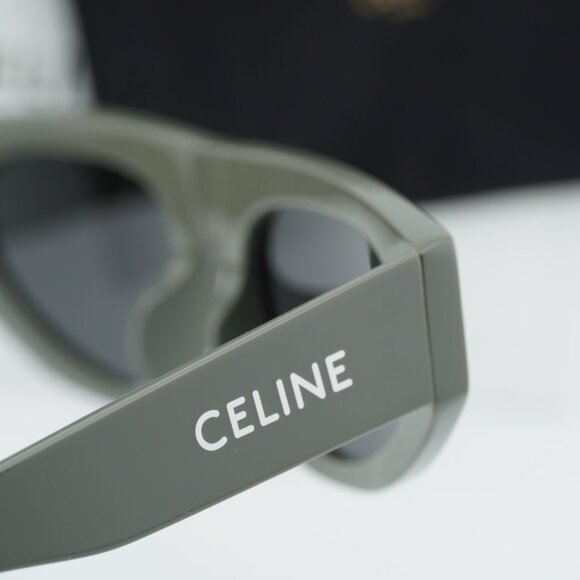 Celine CL40315U 93A Geometric Sunglasses - Green/Smoke main image 5